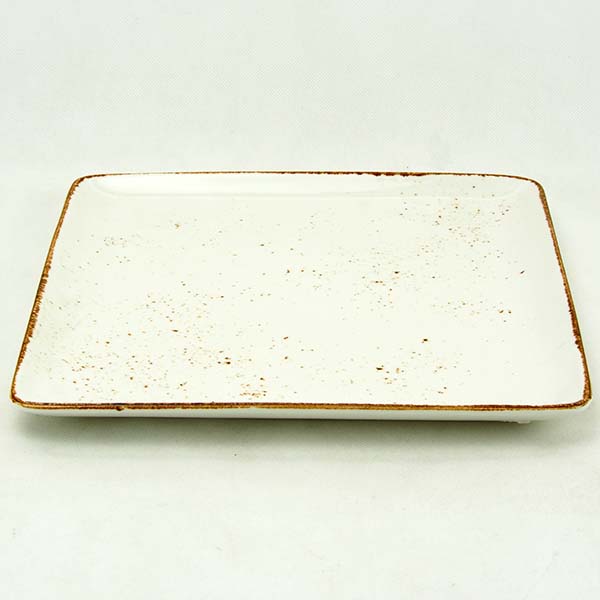 Rustic White AQUARE Plate 26.5cm.