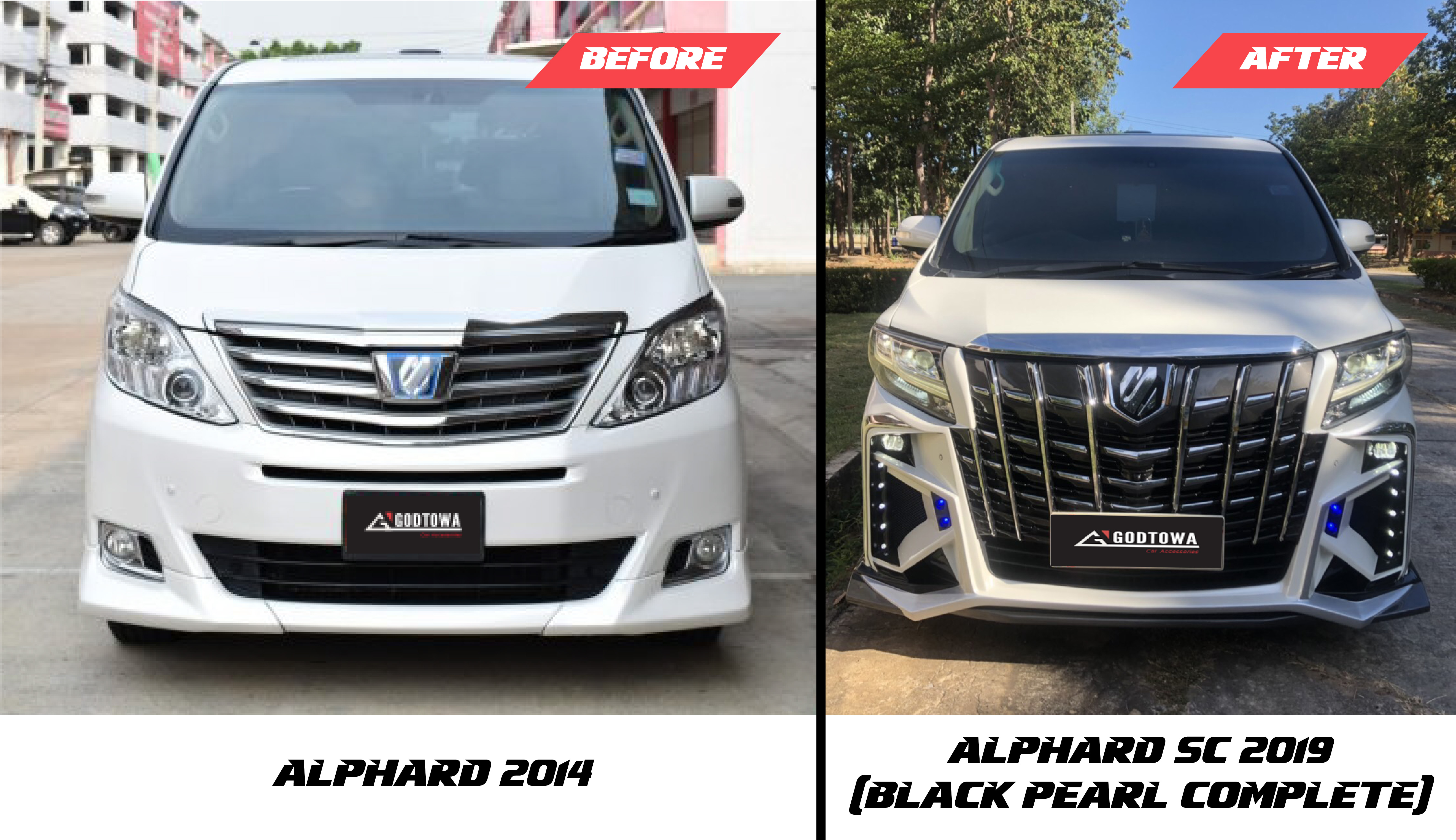 แปลงหน้า BLACK PEARL COMPLETE แปลงหน้ารถ ALPHARD 20 เป็น ALPHARD โฉมปี 2021 ใช้ไฟหน้าของรถ ALPHARD โฉมปี 2015