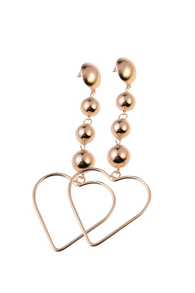 Heart Knob Gold Earrings