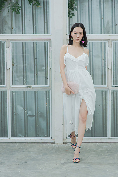 Lucia White Long Dress