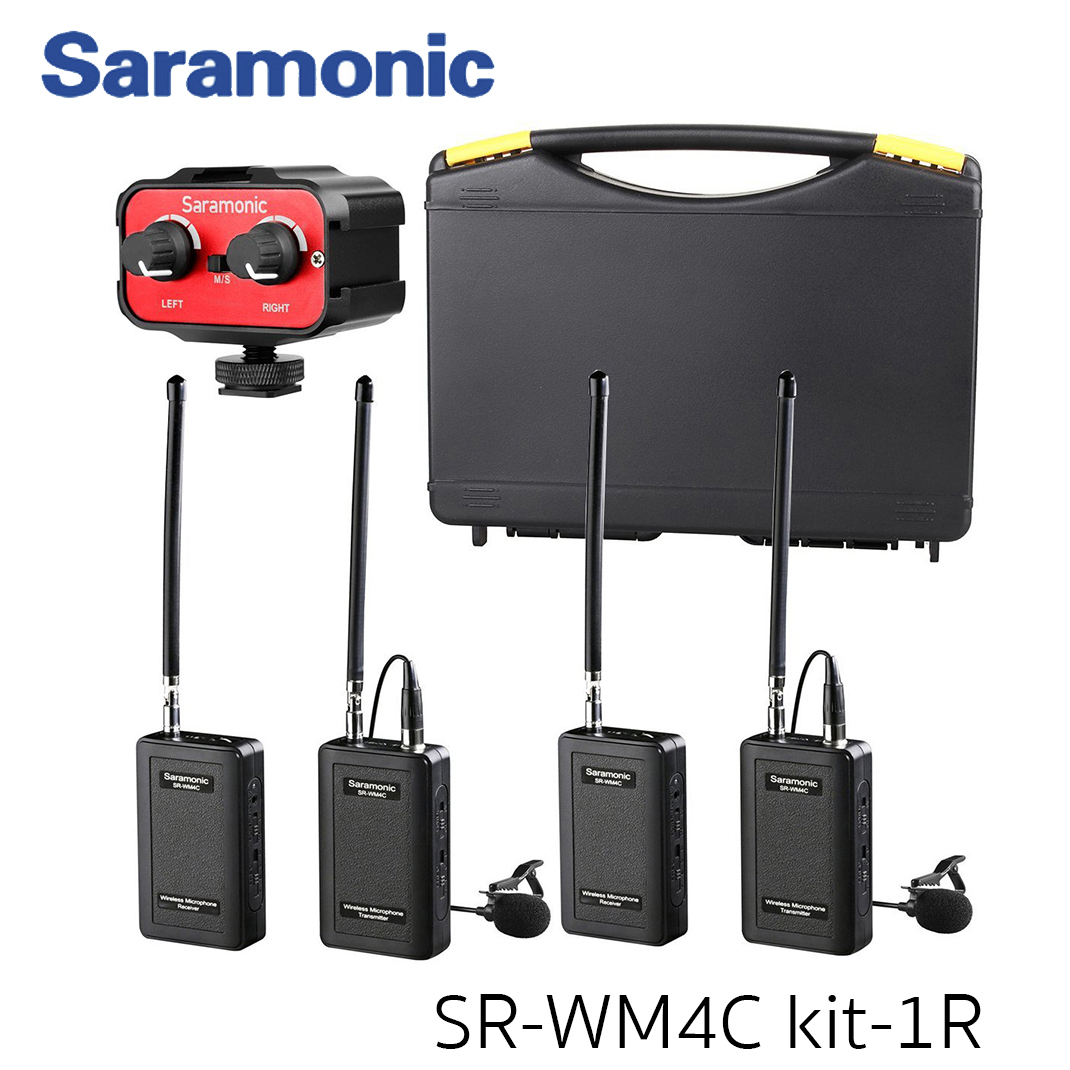 ชุด SR-WM4C Set  ไมโครโฟนไร้สาย จากค่าย Saramonic แบบรับสอง ส่งสอง พร้อมตัว Mixer เสียง