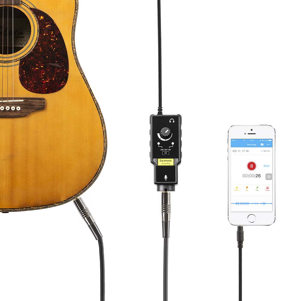 สมาร์ทริก 2 ตัว อะแดปเตอร์ เสียงด้วย iPhone Saramonic SmartRig II Audio Adapter 