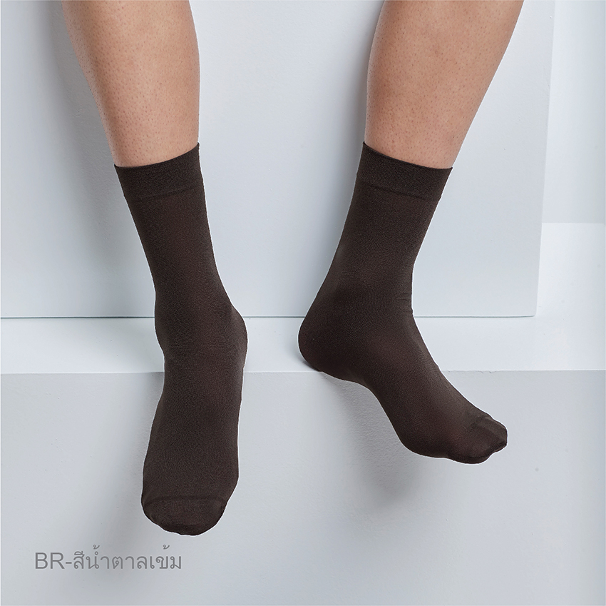 ถุงเท้าชายติดแอร์ Men Cool Socks รหัส SRM1 สีน้ำตาล ขนาดมาตรฐาน