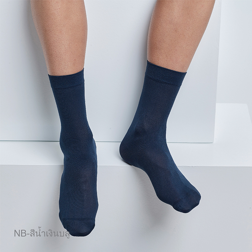 ถุงเท้าชายติดแอร์ Men Cool Socks รหัส SRM1 สีน้ำเงินบลู ขนาดมาตรฐาน
