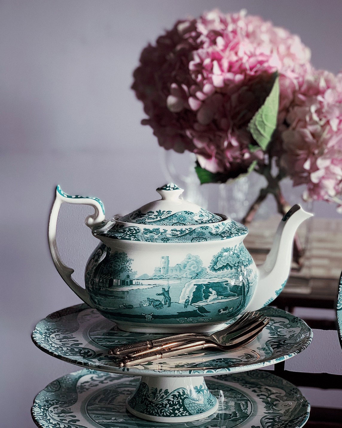 Spode Green Italian Teapot blueandwhitethailand