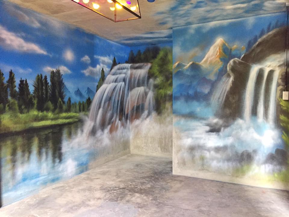 "Natural Landscape Graffiti" 3D Wall Painting