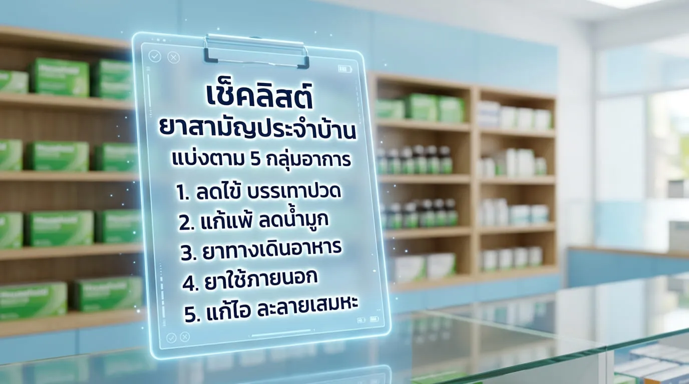 เช็คลิสต์ ยาสามัญประจำบ้าน แบ่งตามกลุ่มอาการ (คัดเน้นๆ สำหรับร้านเปิดใหม่)