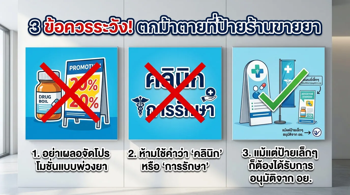 3 ข้อควรระวัง "ตกม้าตาย" ตอนทำป้ายร้านขายยา (จากประสบการณ์จริง)