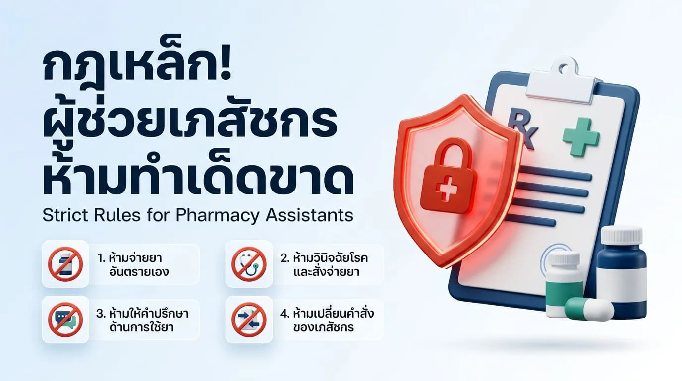 กฎเหล็ก! สิ่งที่ผู้ช่วยเภสัชกร "ห้ามทำเด็ดขาด" (อิงตามกฎหมาย)