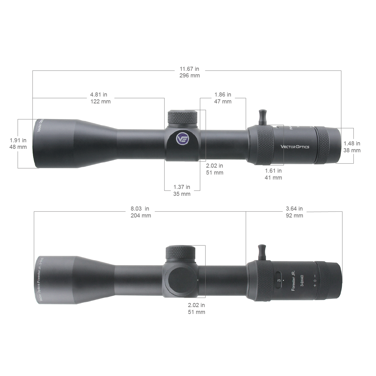 Vector optics Forester JR. 3-9x40 Riflescope - bbgunzone