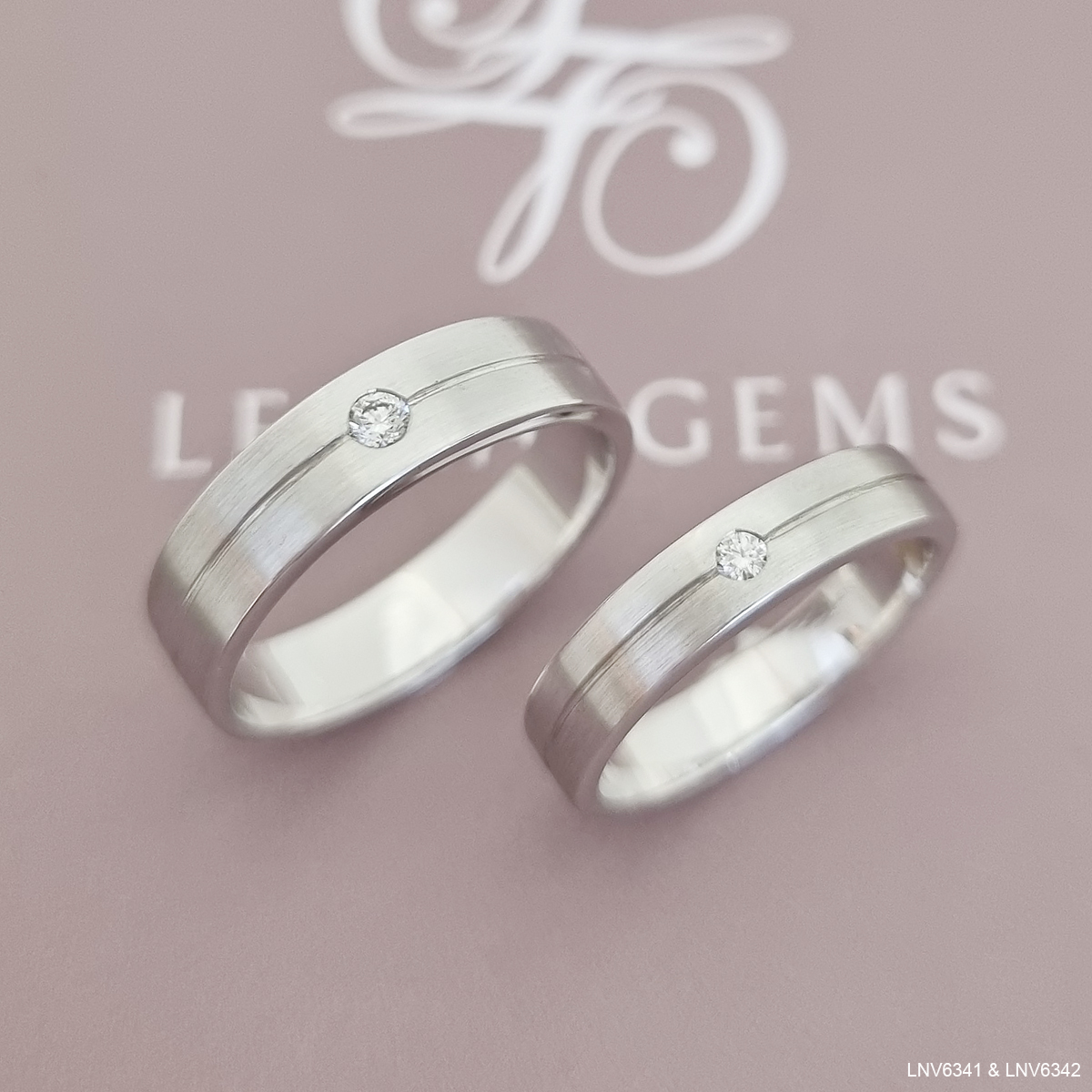 แหวนคู่แต่งงาน ทองขาว 18K
