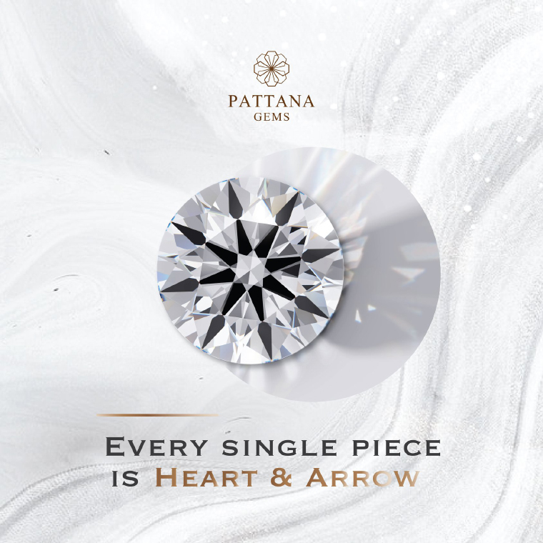 เพชรเหลี่ยม Heart&Arrow ที่ร้านเพชร Pattana Gems เลือกใช้