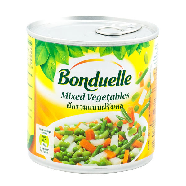 Mixed Vegetables 400g - Bonduelle / ผักรวมแบบฝรั่งเศสกระป๋อง บ็งดูแอล