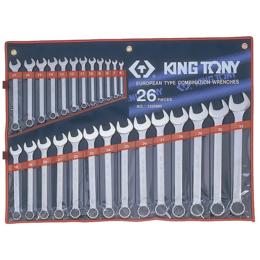 ประแจแหวนข้าง-ปากตาย KING TONY 26ตัว/ชุด เบอร์ 6-32