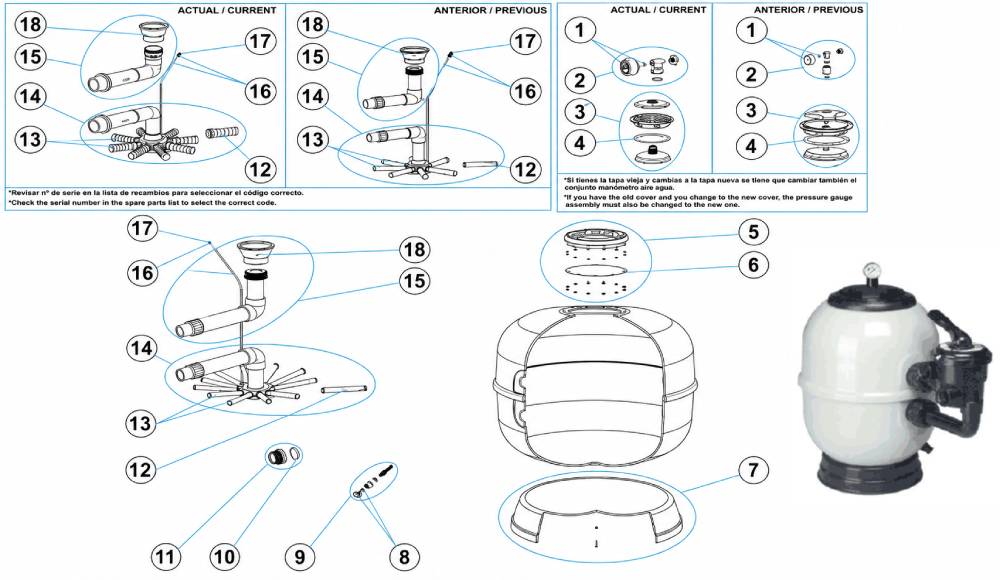 ASTER FILTERS exploded spare-parts diagram
