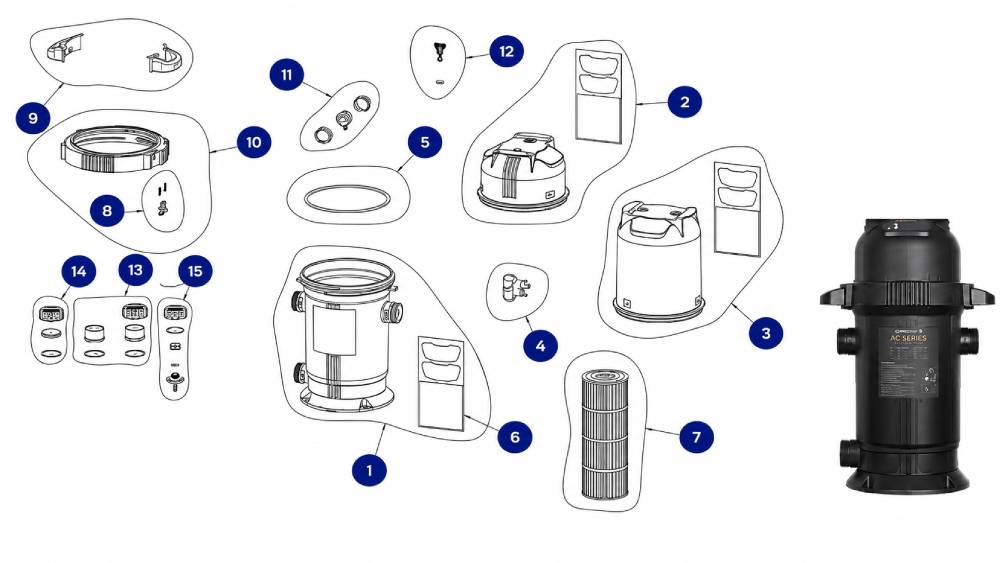 XC Cartridge Filter exploded spare-parts diagram