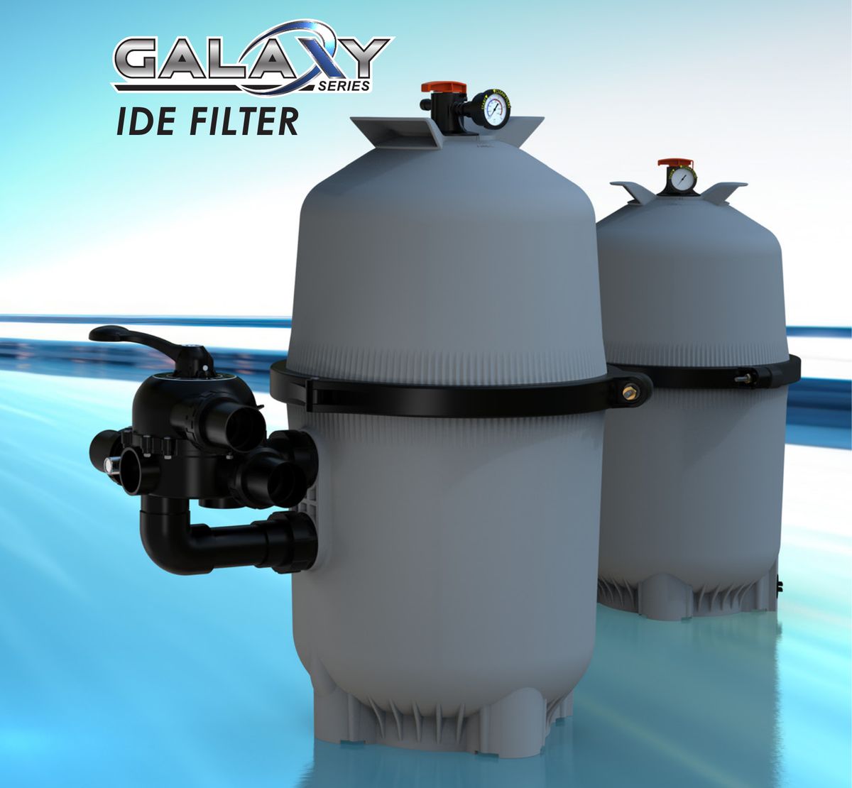 Emaux Galaxy IDE D.E. pool filter with 6-way valve