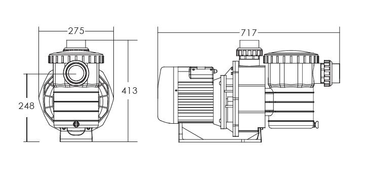 EMAUX SB Series Pump Dimensions EMAUX SB Series swimming pool pump dimensions