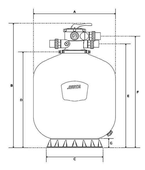 WL-ADG Sand Filter Dimensions