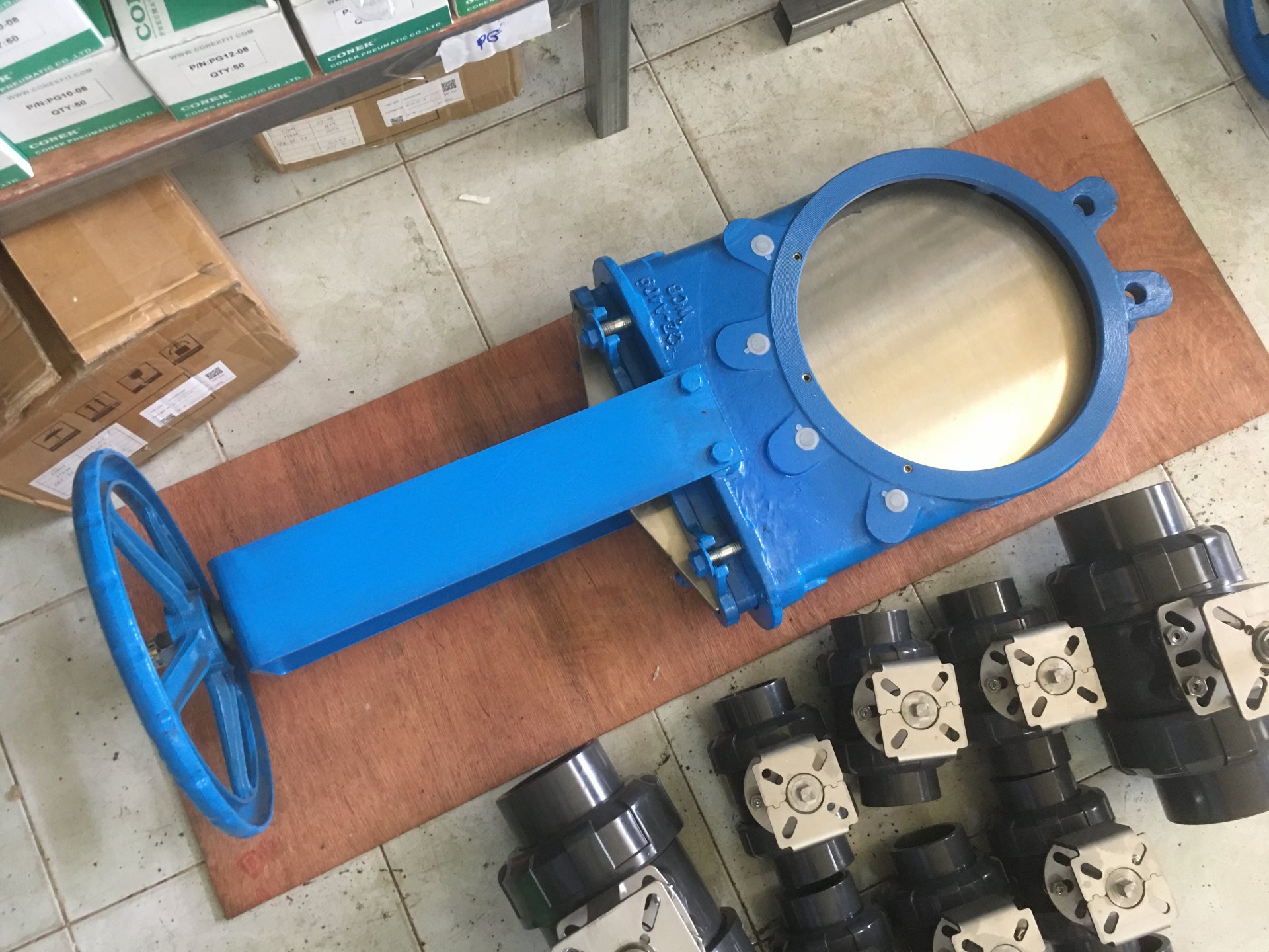 actuated knife gate valve เกจวาล์ว ประกอบกระบอกลม