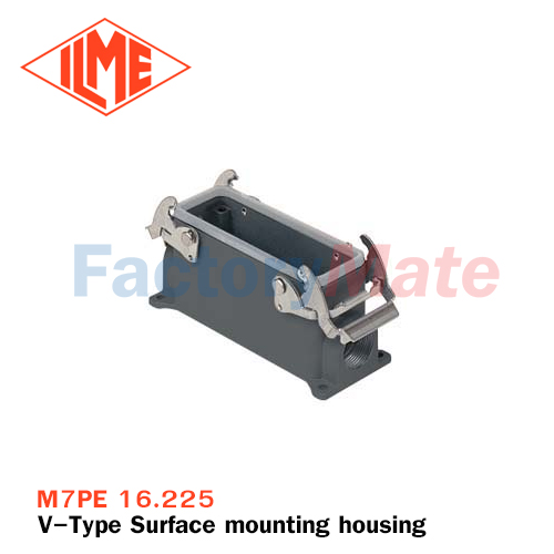 ILME M7PE 16.225 Surface mounting housing, E-Xtreme® V-TYPE series, with 2 levers, M25 x 2 cable entry, size "77.27"