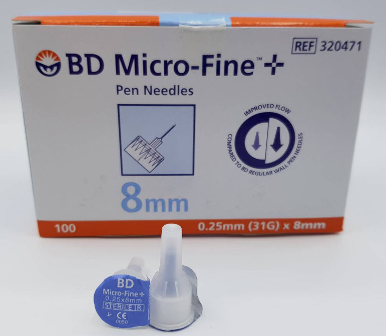 เข็ม BD Micro-Fine Pen Needles (31Gx8mm) กล่องฟ้า (ยกกล่อง 100 อัน)