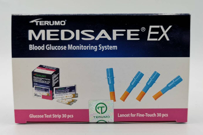 แผ่นตรวจน้ำตาลพร้อมเข็มเจาะเลือด TERUMO Medisafe EX อย่างละ 30 ชิ้น