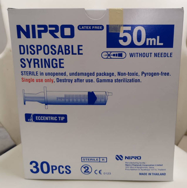 Nipro Syringe ไซริงค์นิโปร ขนาด 50 ซีซี ใช้ต่อเข็ม