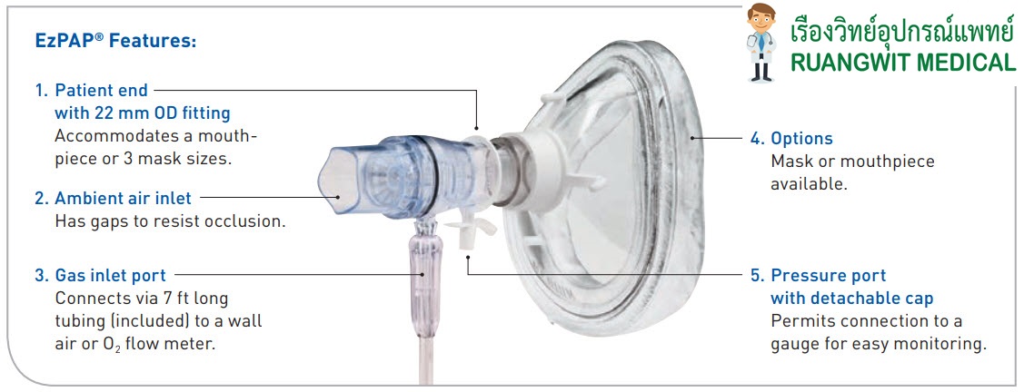 EzPAP Paediatric Mask And Mouthpiece - Portex (0473) - Ruangwitmedical