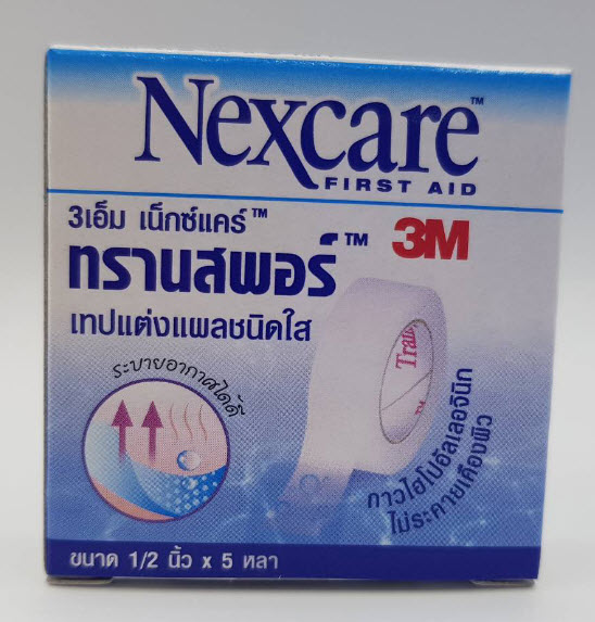 Nexcare Transpore เน็กซ์แคร์ ทรานสพอร์ 0.5 นิ้ว x 5 หลา