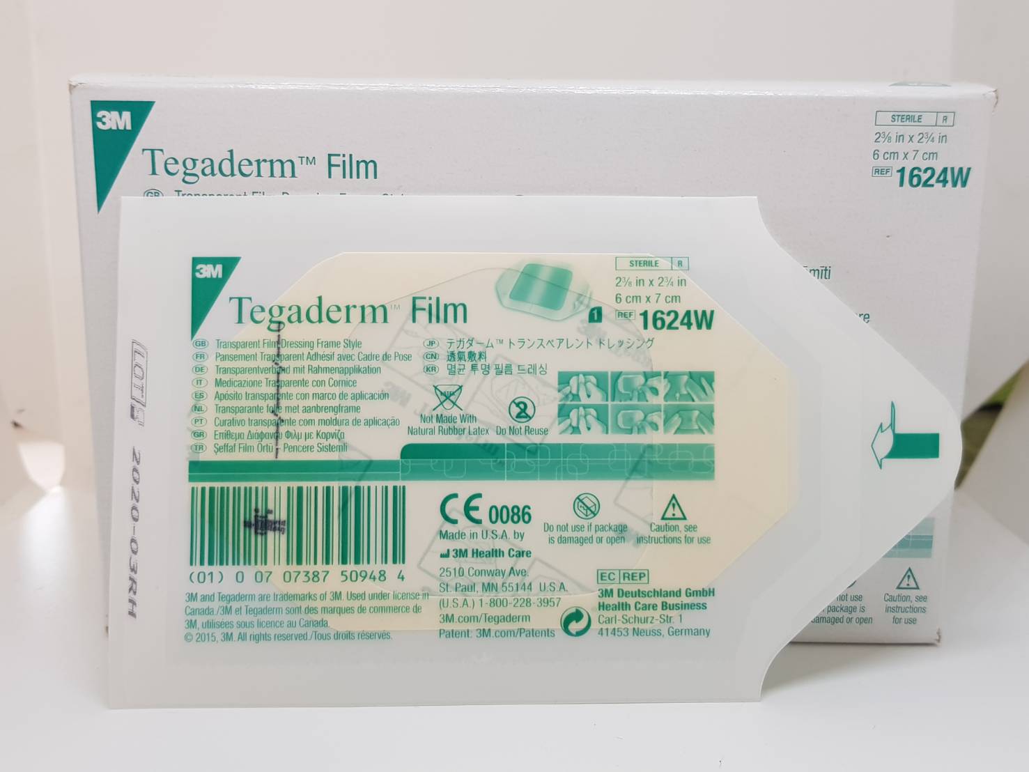 3M Tegaderm Film 6x7 cm แผ่นเทปใสปิดแผลกันน้ำ (1624W)