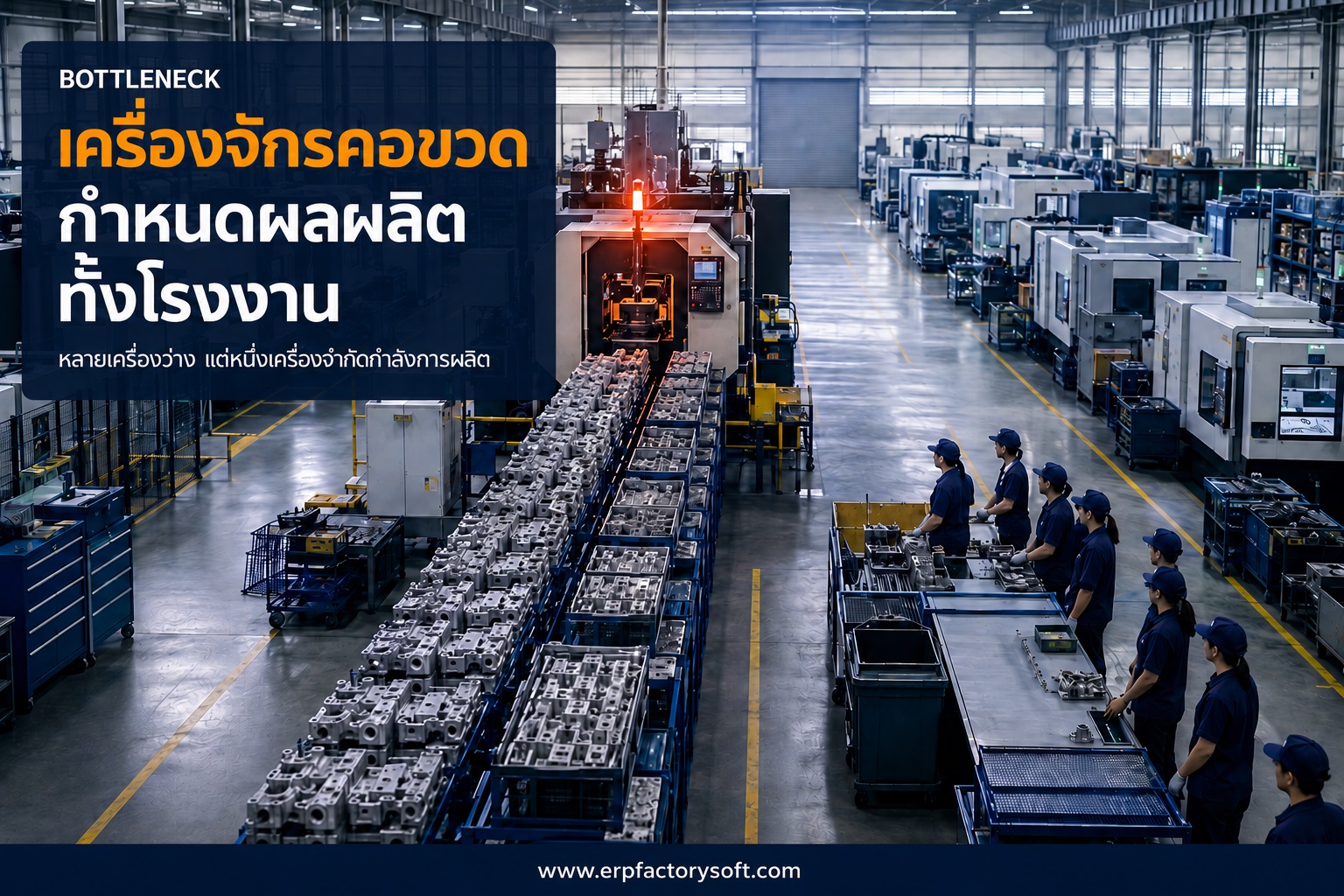 เครื่องจักรคอขวดจำกัดกำลังการผลิตของทั้งโรงงาน