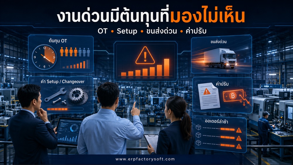 ต้นทุนแฝงจากงานด่วนทั้ง OT Setup ขนส่งด่วน และค่าปรับ