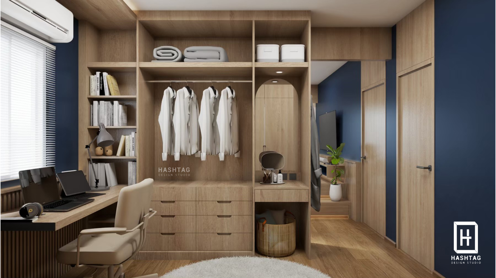 งานออกแบบห้องนอนบ้านพัก ห้อง Master Bedroom & Walk in Closet l บริการ ...