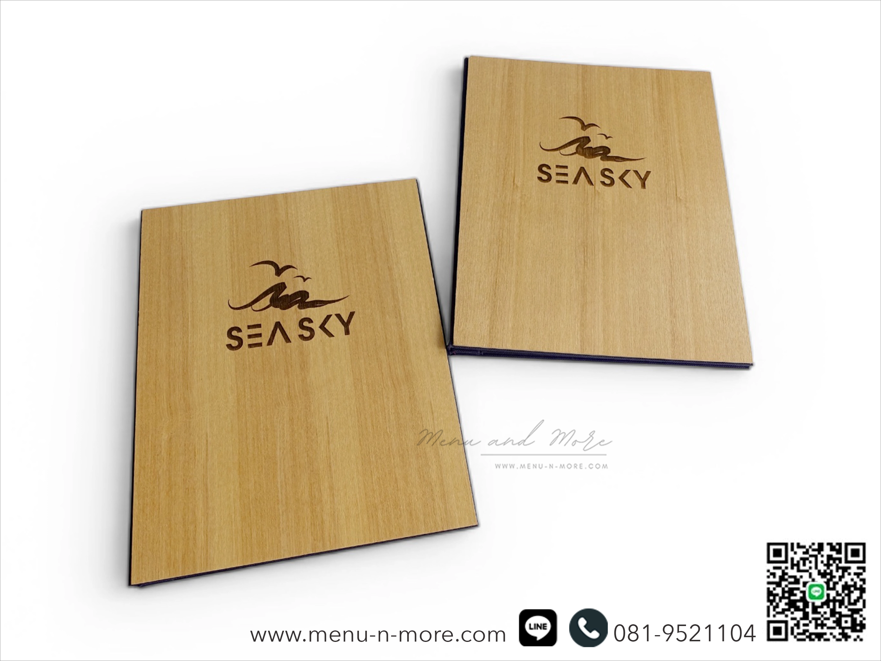 แฟ้มเมนูอาหารทำจากไม้