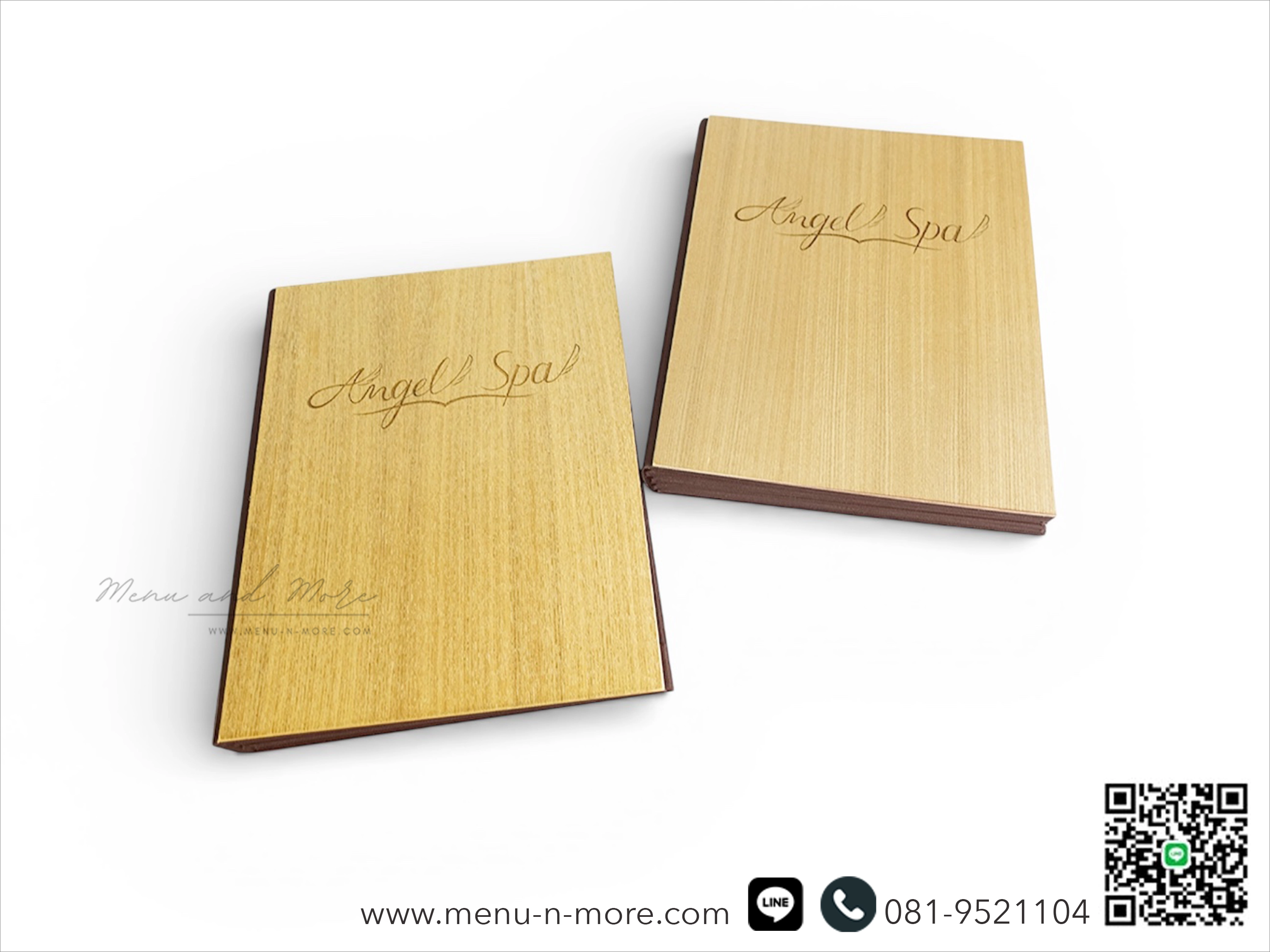 แฟ้มเมนูสปาทำจากไม้