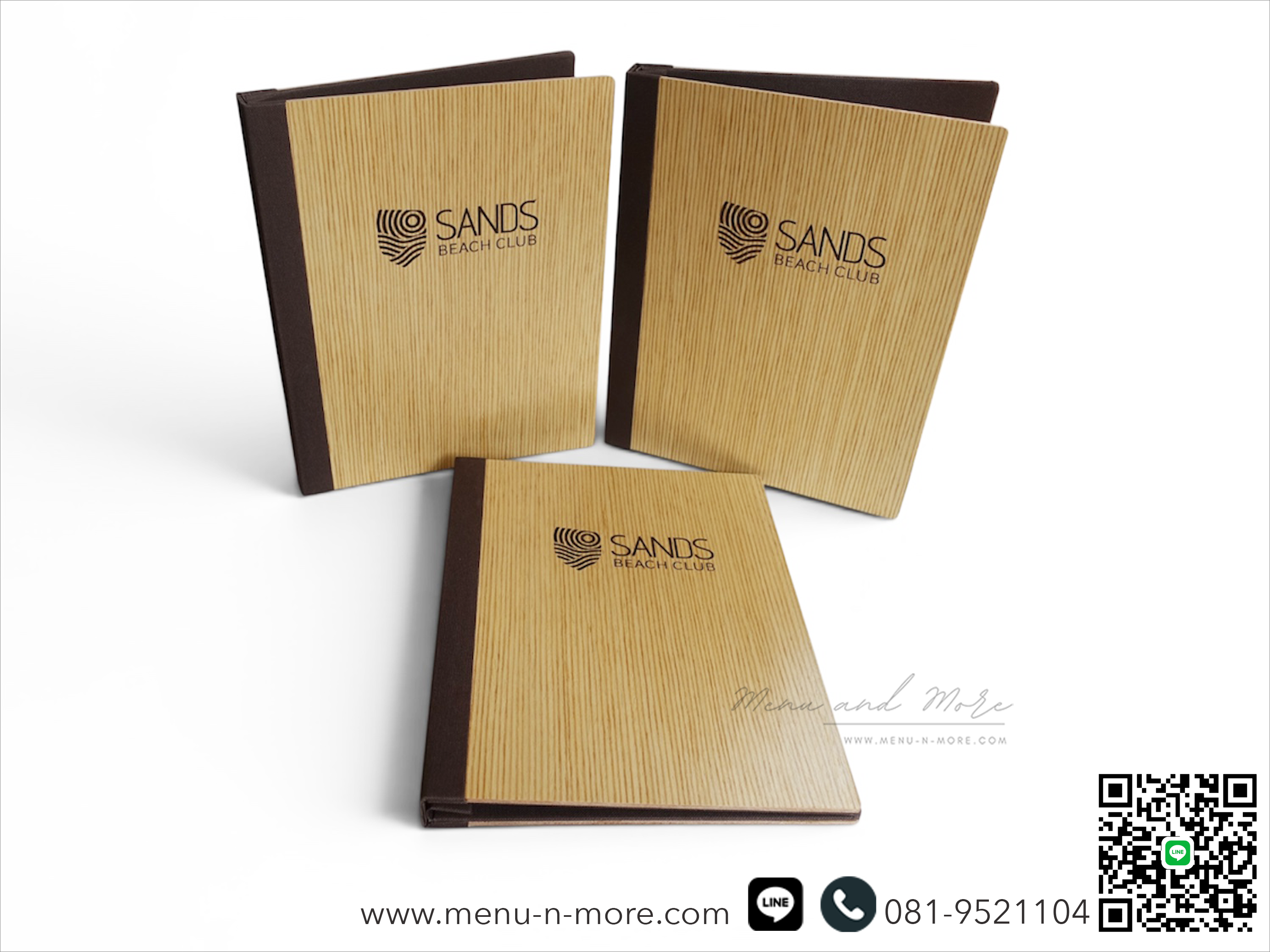 แฟ้มเมนูอาหารทำจากไม้