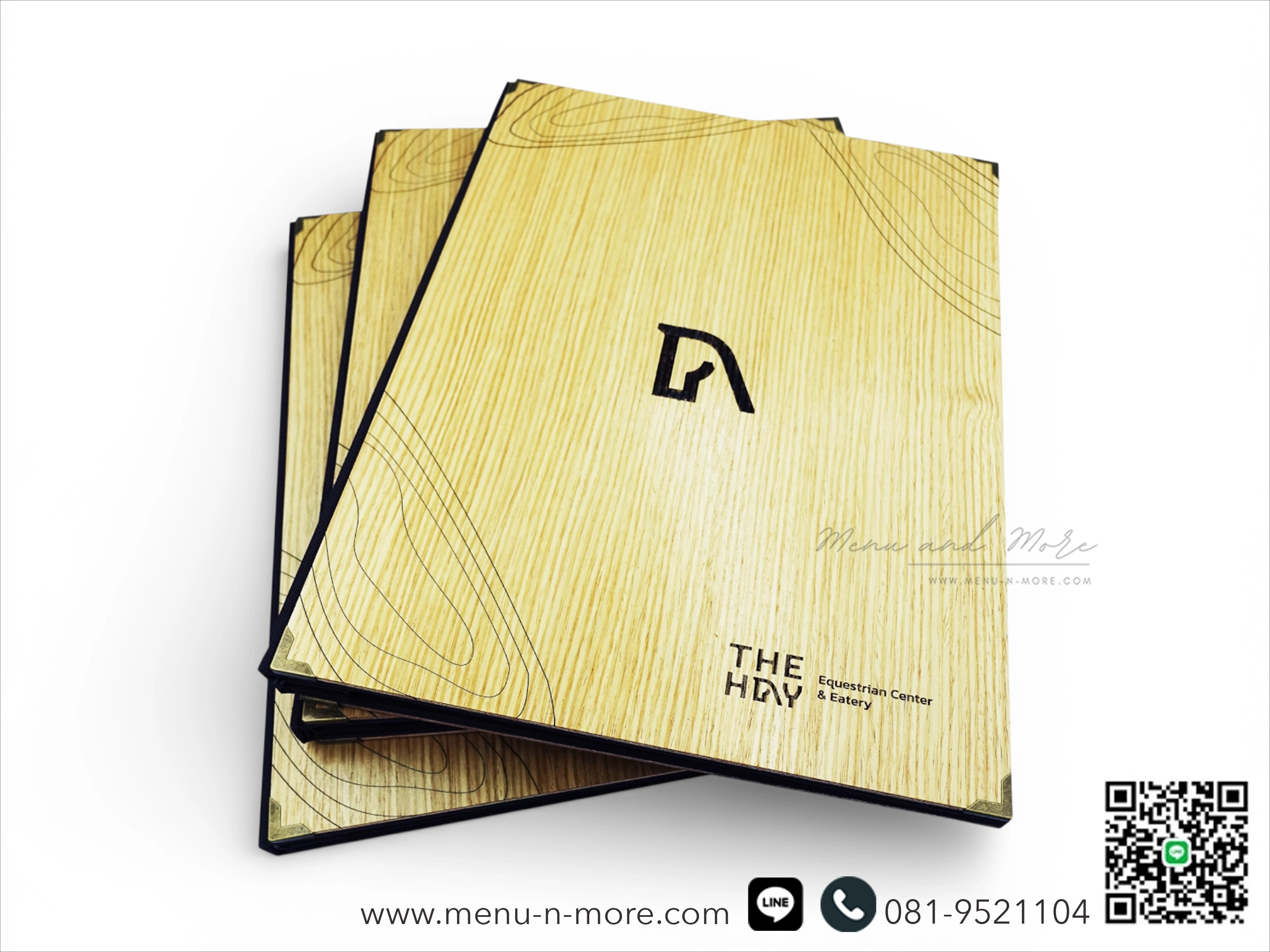 แฟ้มเมนูอาหารทำจากไม้