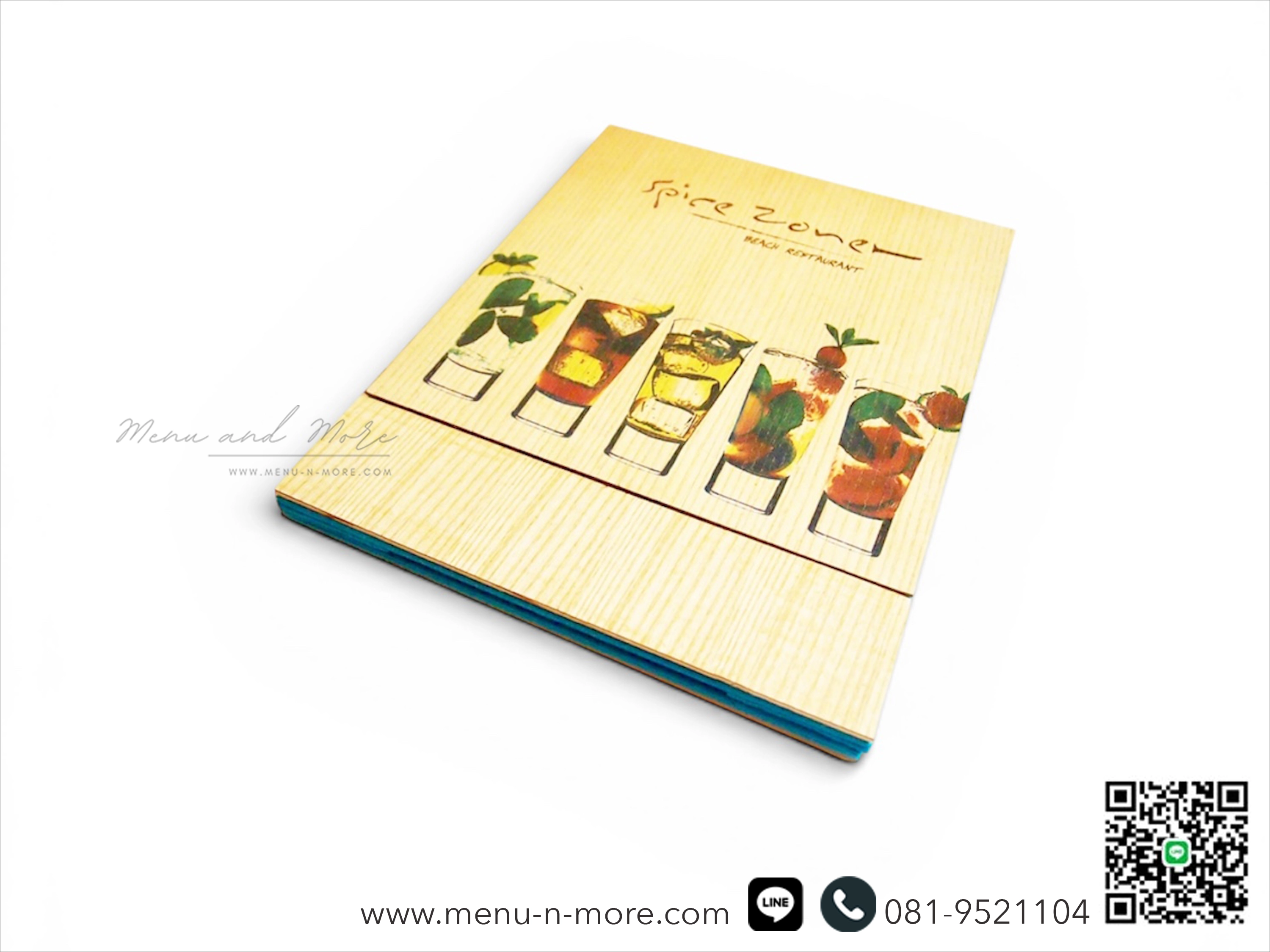 แฟ้มเมนูอาหารทำจากไม้