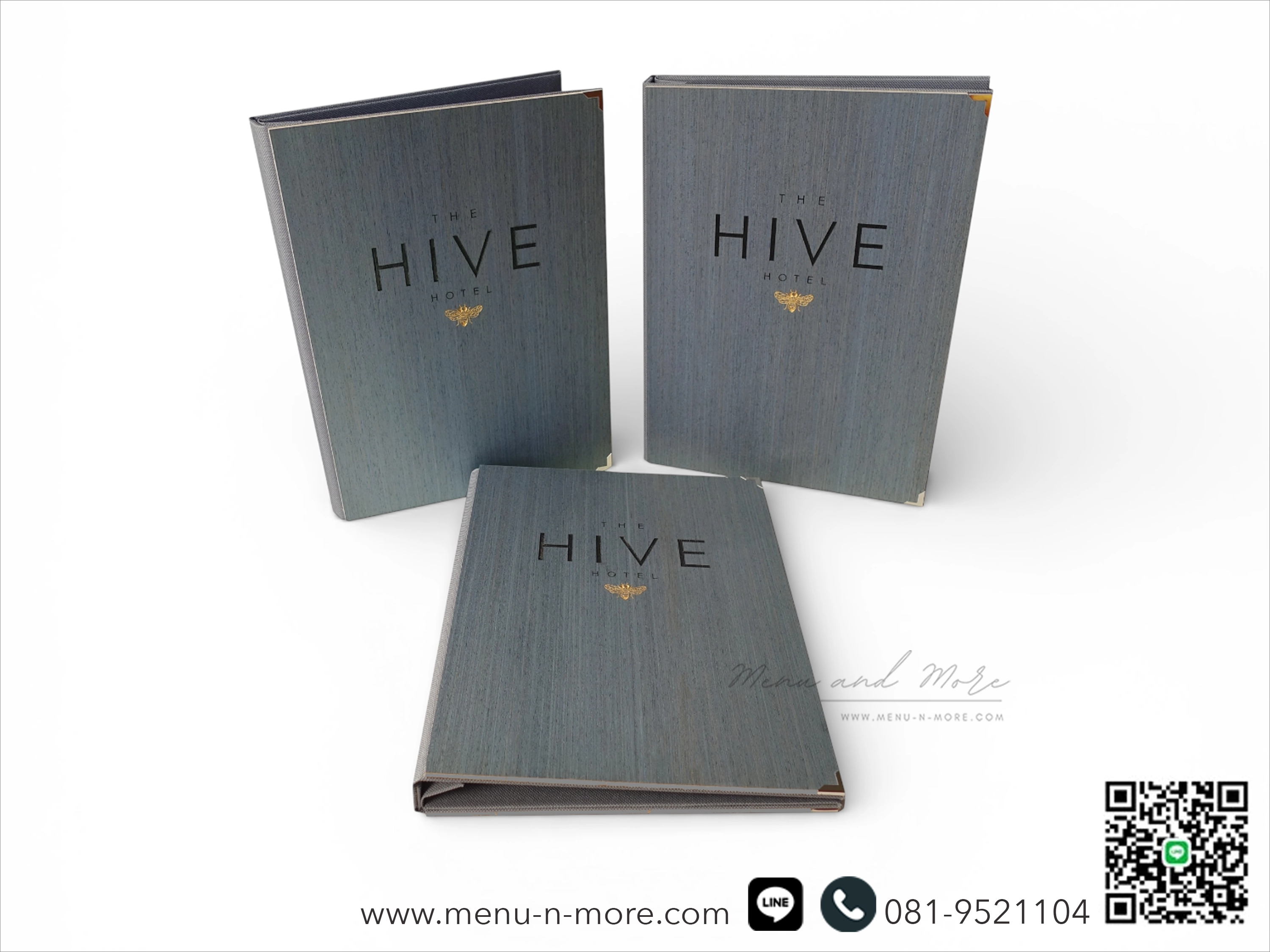 แฟ้มเมนูอาหารทำจากไม้