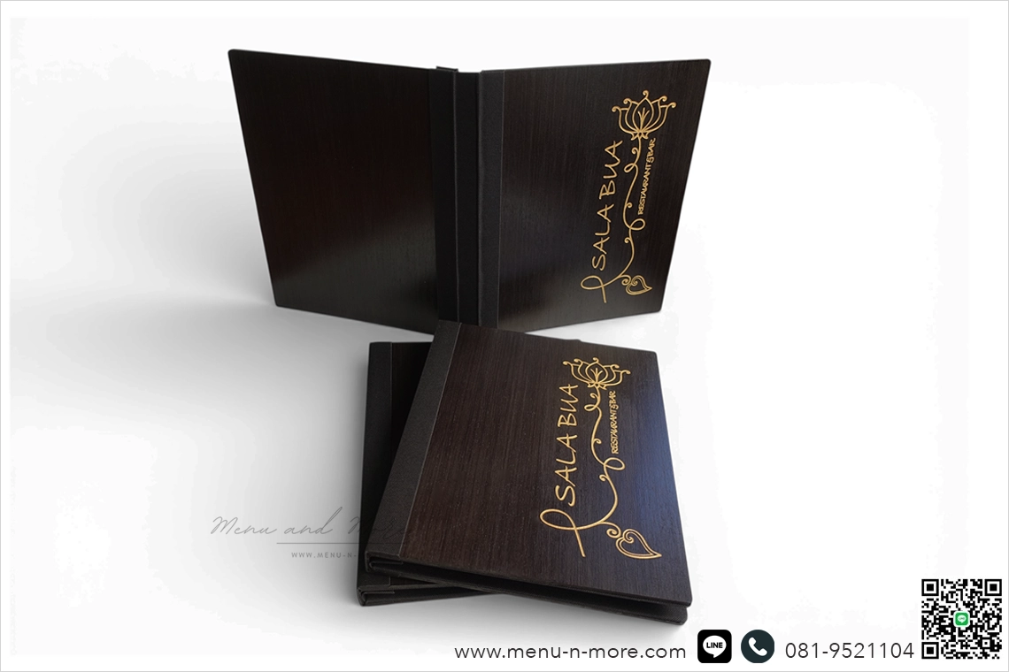 แฟ้มเมนูทำจากไม้