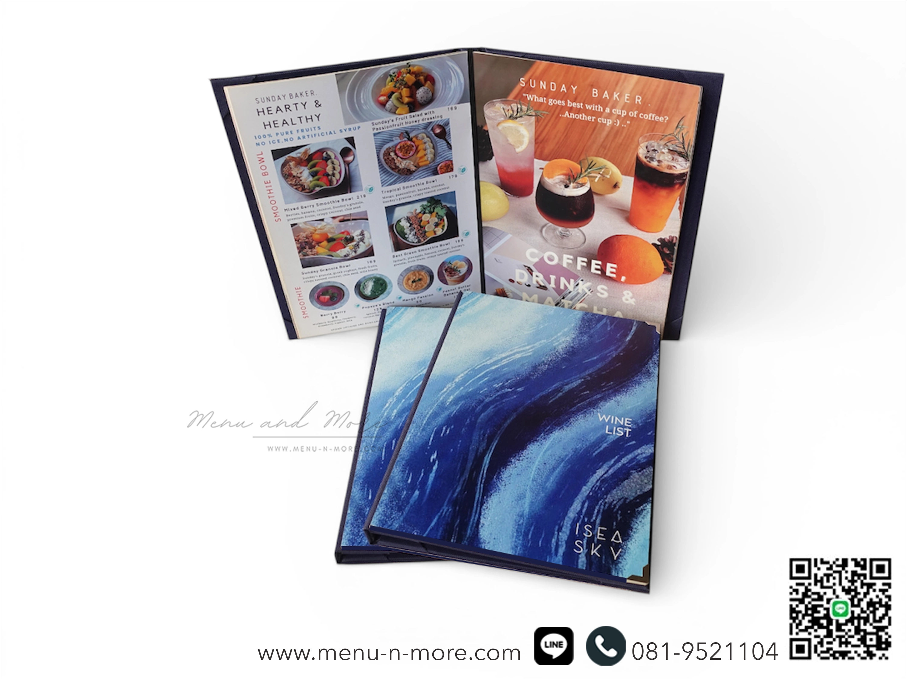 แฟ้มเมนูอาหารทำจากไม้