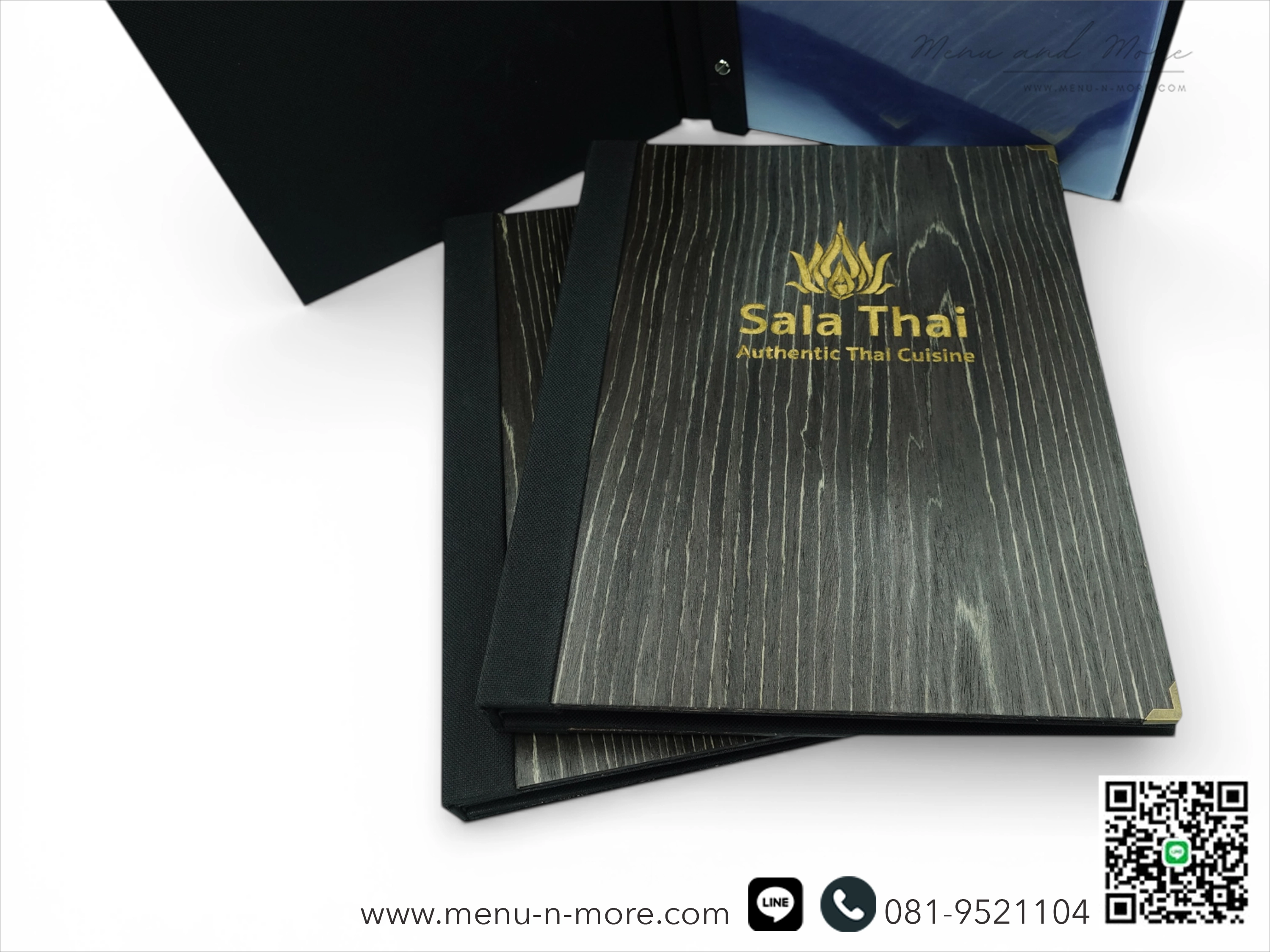 แฟ้มเมนูอาหารทำจากไม้