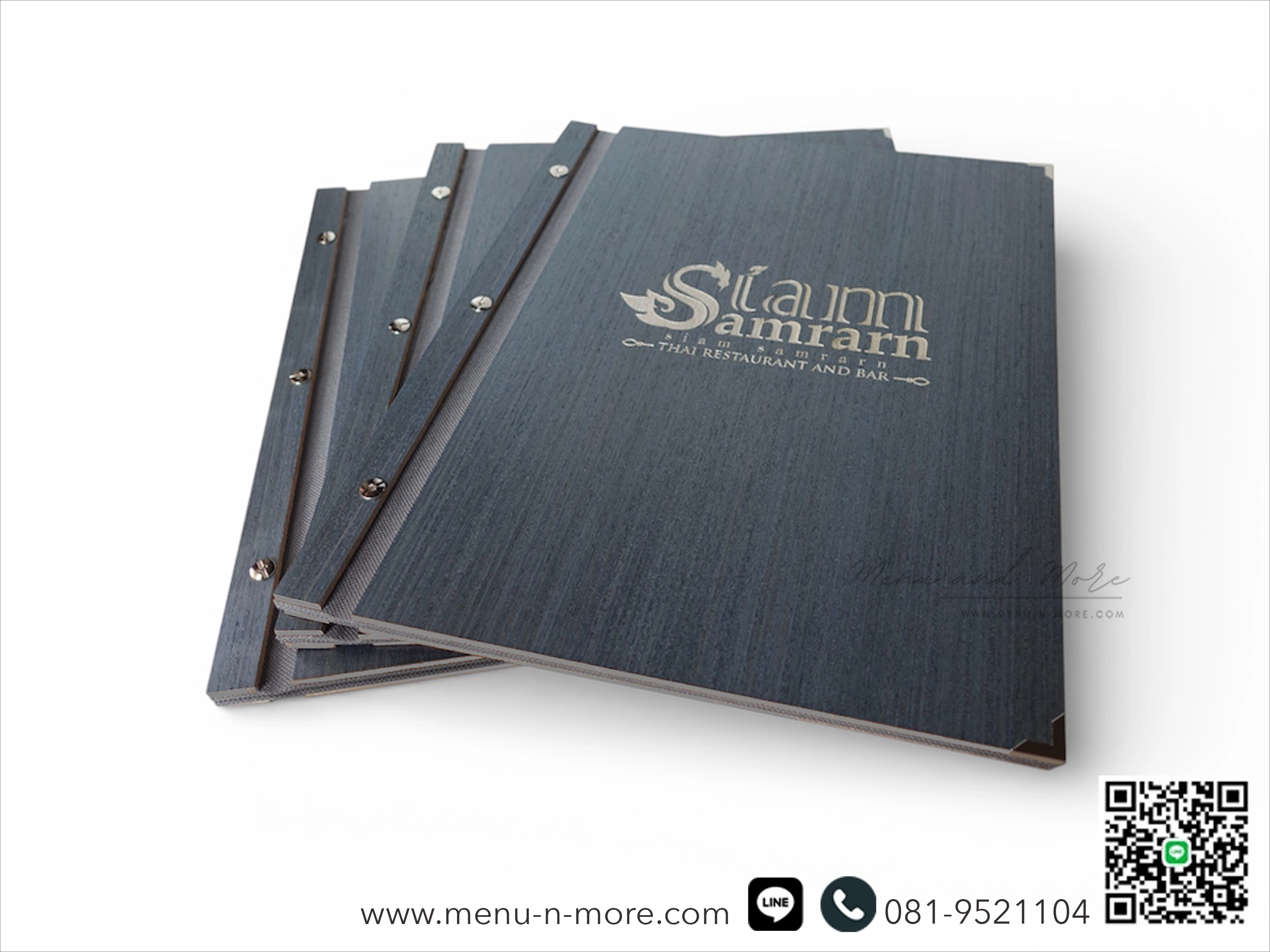 แฟ้มเมนูอาหารทำจากไม้