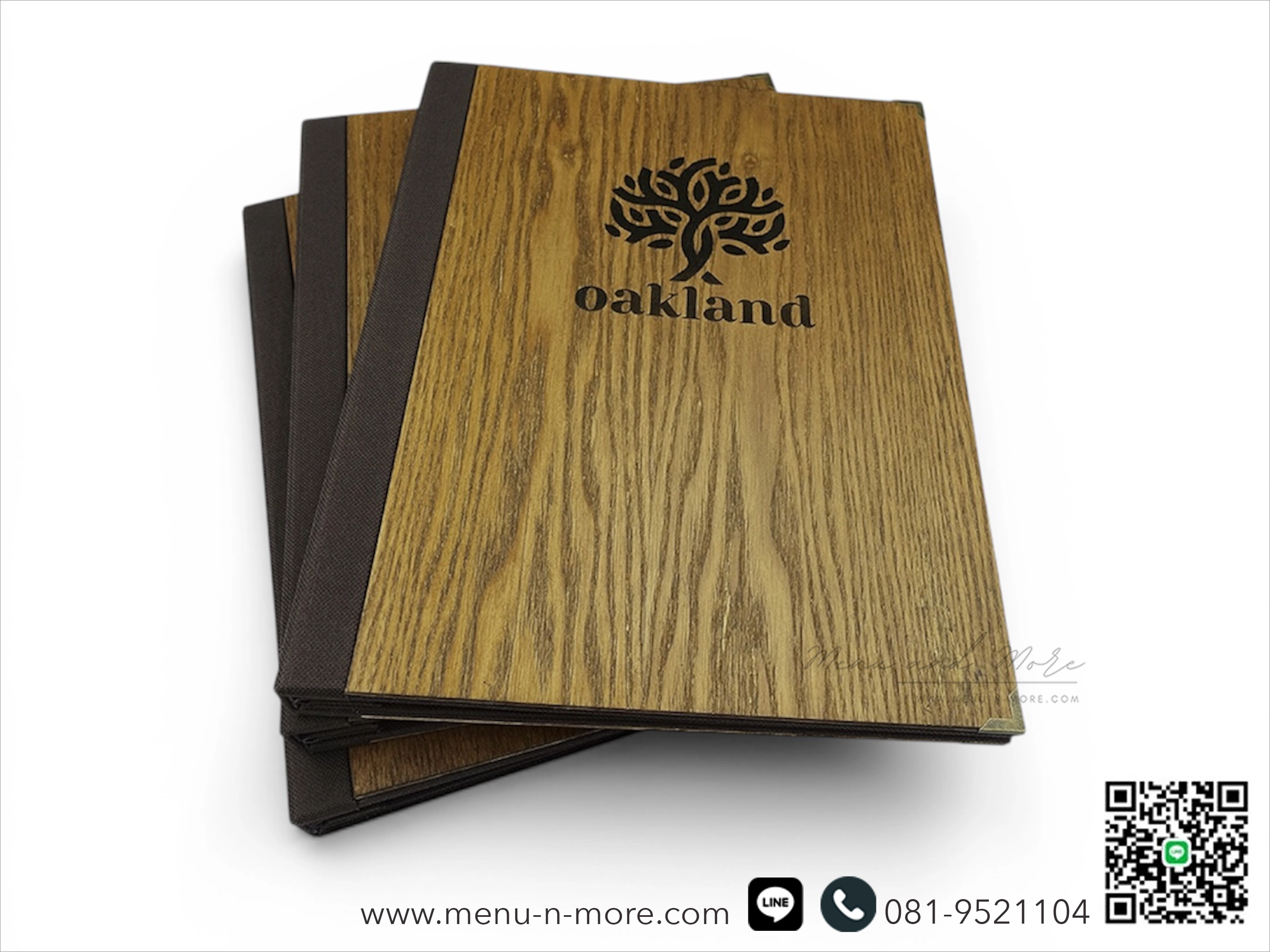 แฟ้มเมนูอาหารทำจากไม้