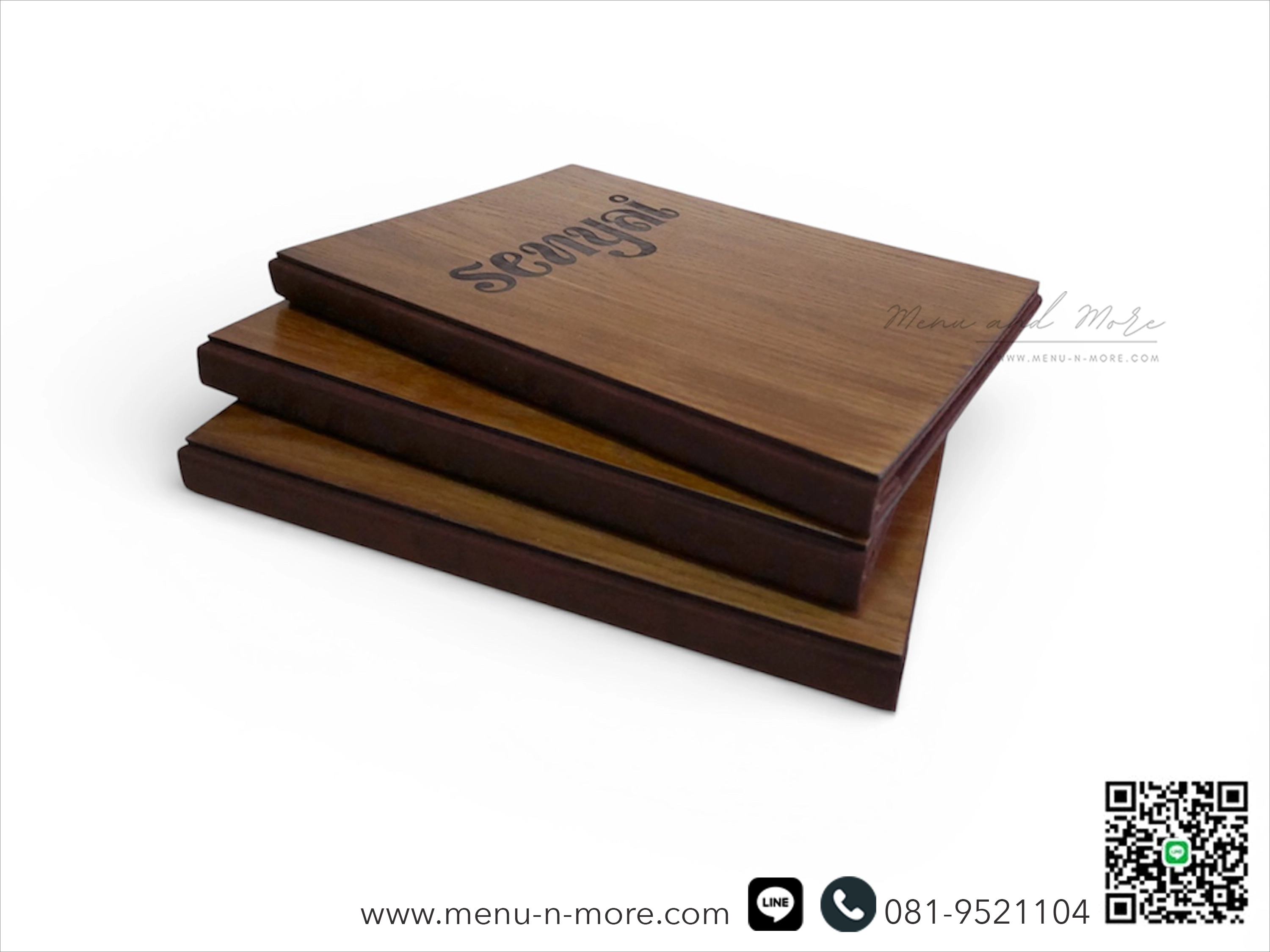 แฟ้มเมนูอาหารทำจากไม้