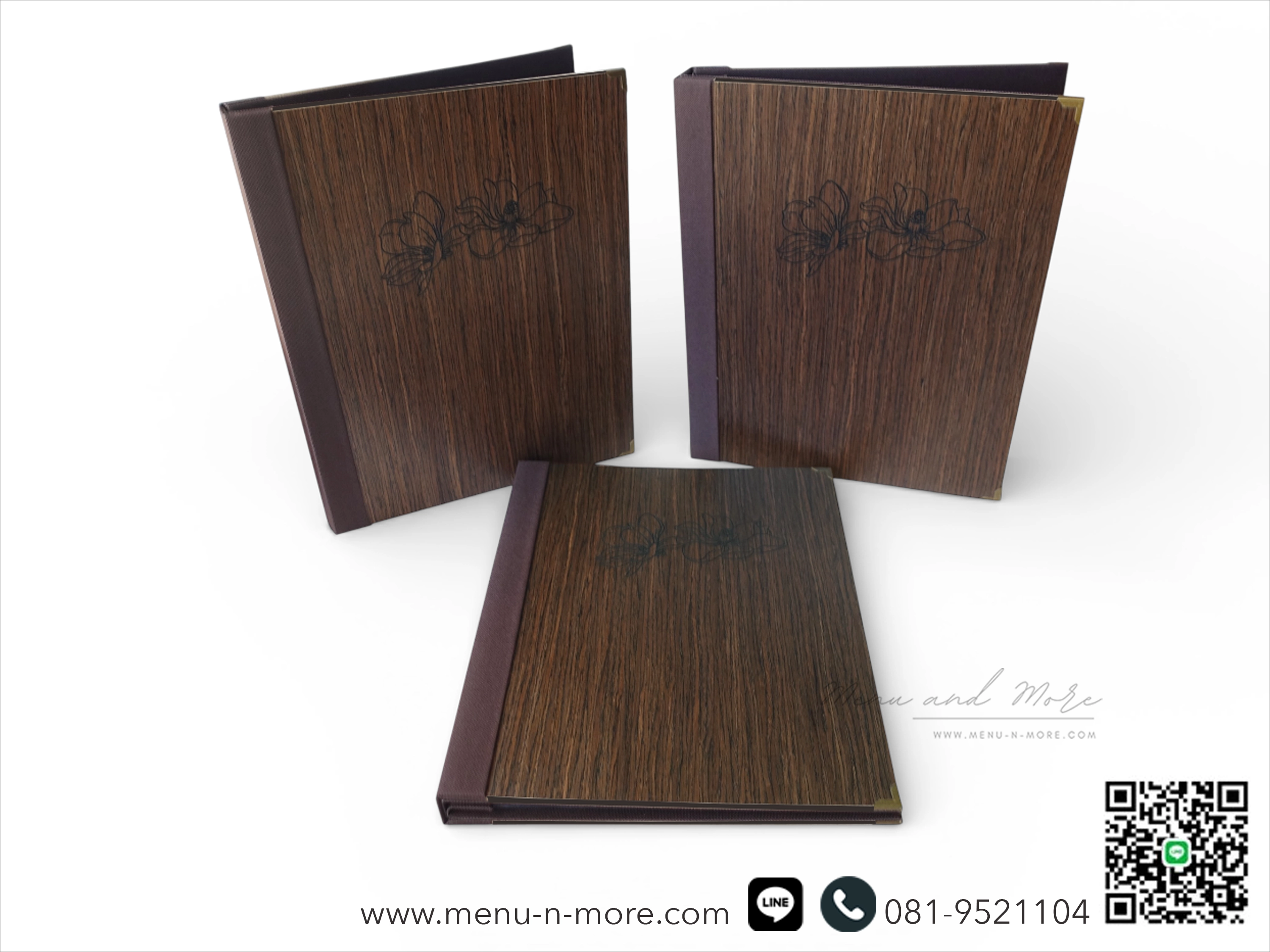 แฟ้มเมนูอาหารทำจากไม้