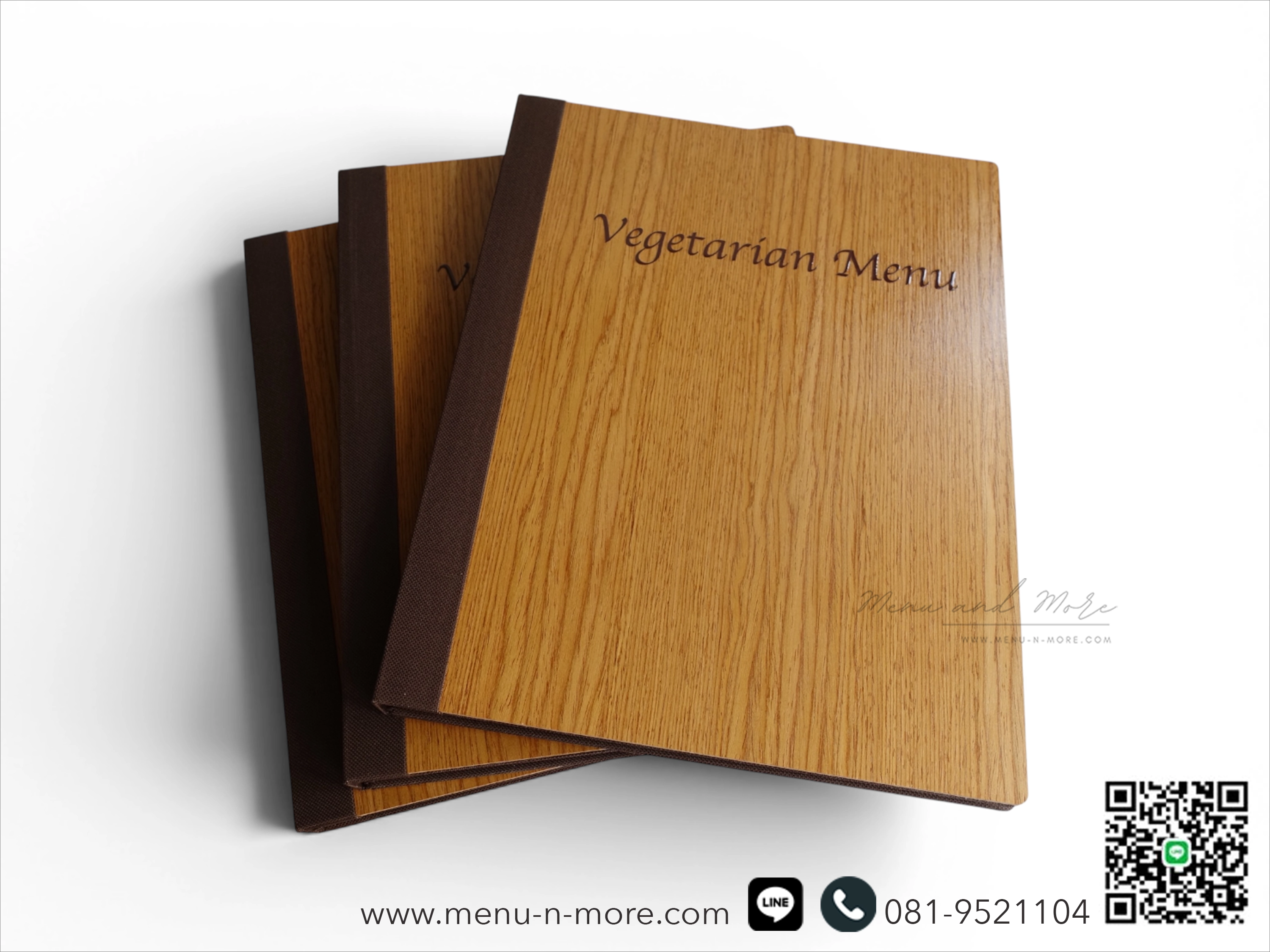 แฟ้มเมนูอาหารทำจากไม้
