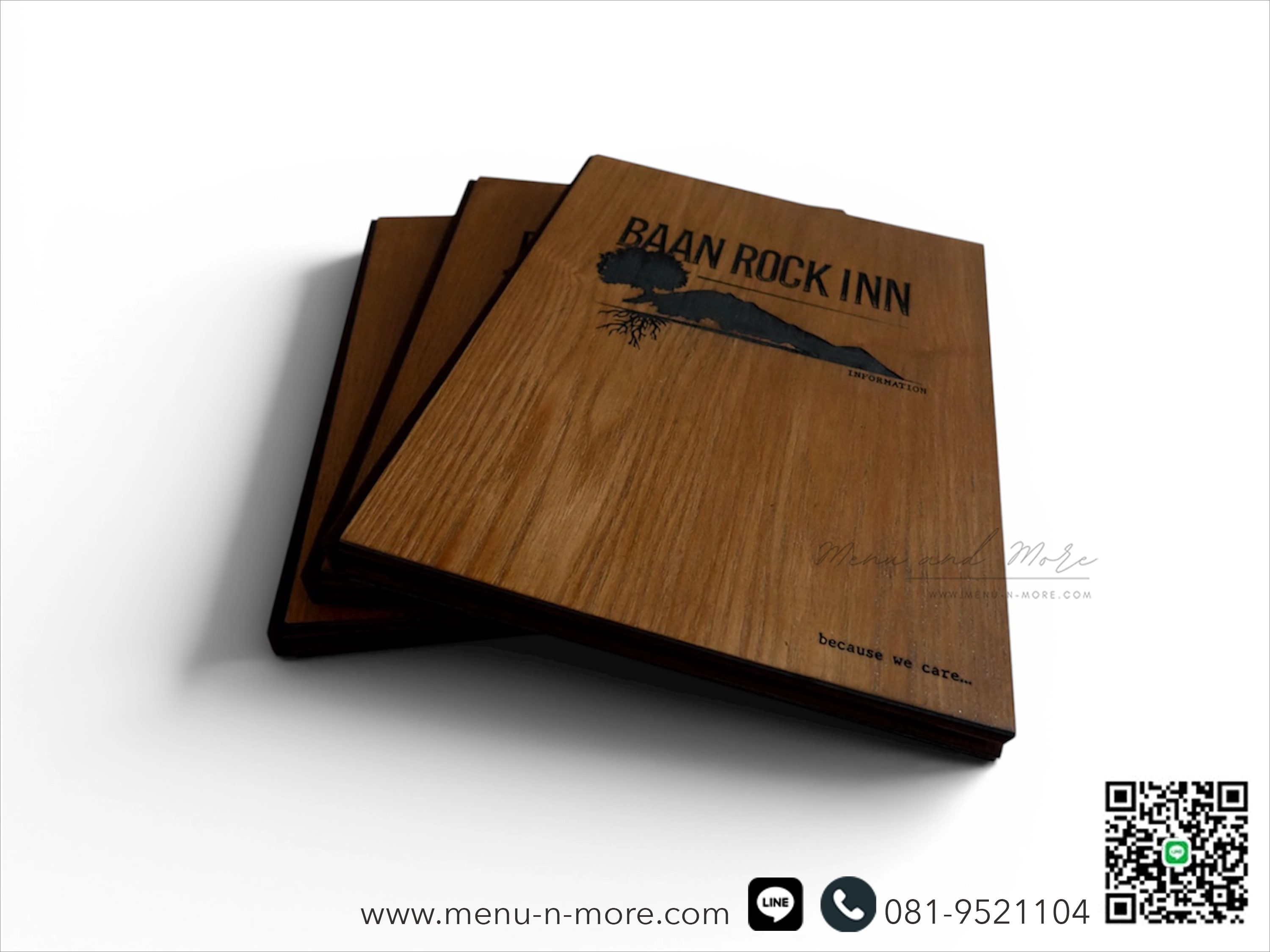 แฟ้มเมนูอาหารทำจากไม้