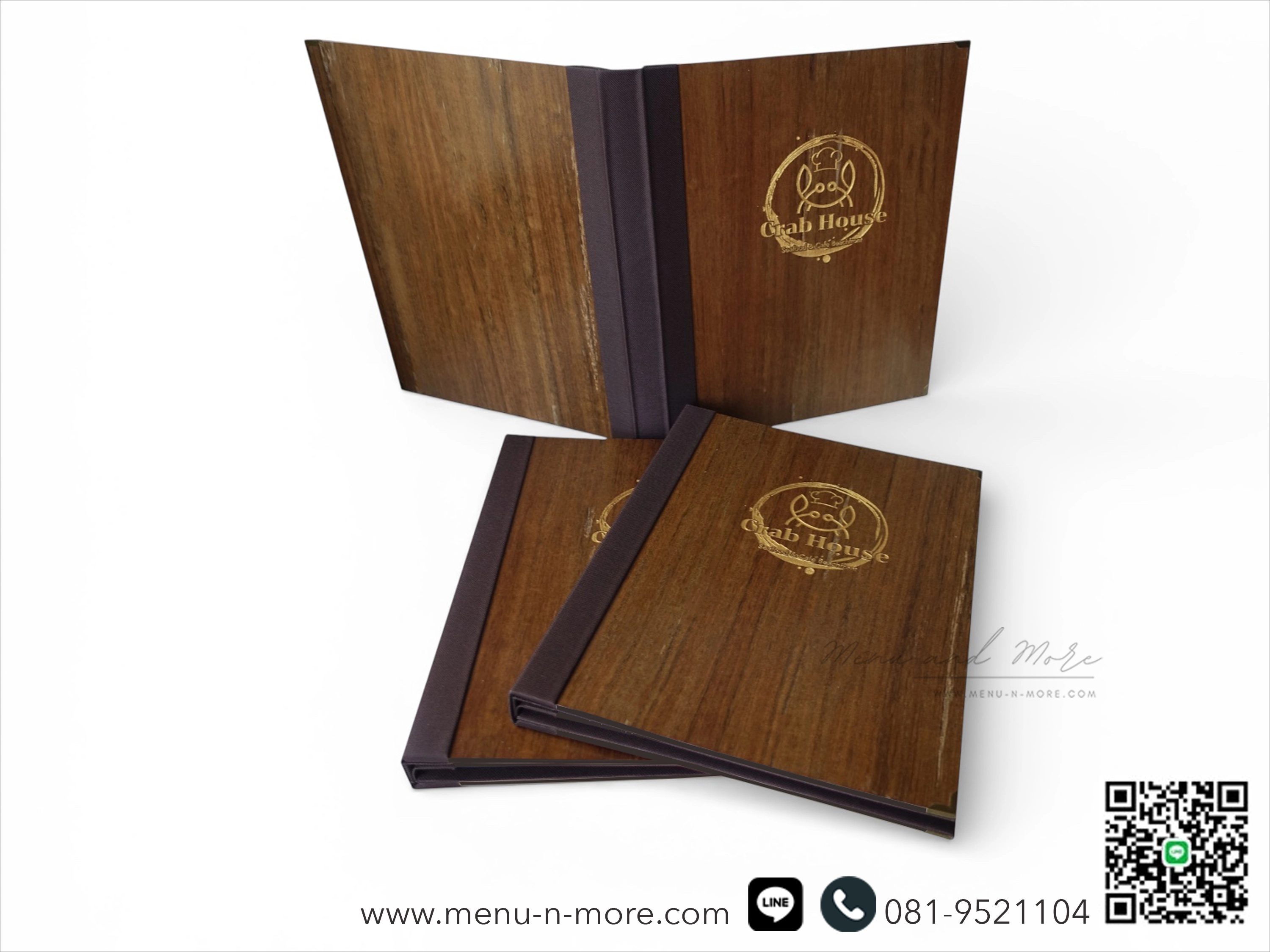 แฟ้มเมนูอาหารทำจากไม้